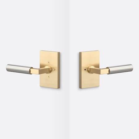 Sure-Loc Hardware Sure-Loc Hardware Levanto Privacy Rosette, Satin Brass, Smooth Grip in Nickel LV102 SB GRIP-SM NI